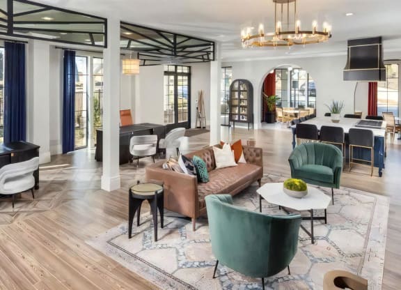 Broadstone Upper Westside Community Lobby Modern Welcome Lobby with Gathering Spaces