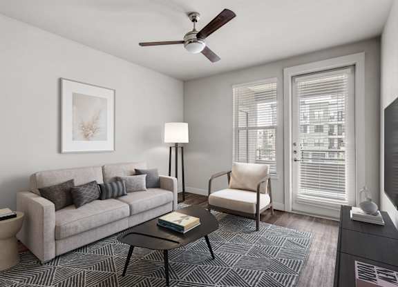 Gateway Arvada Ridge Cozy Living Area with Large Windows and Contemporary Finishes