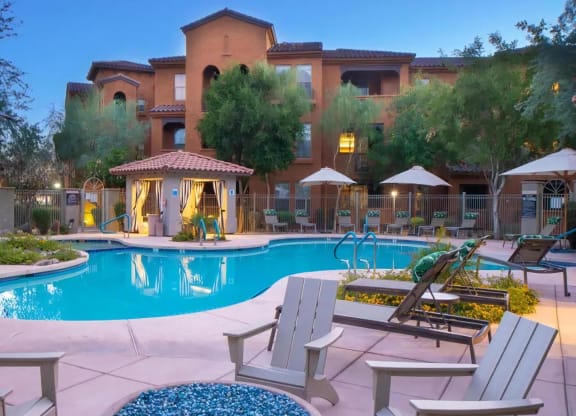 Swimming Pool with Chaise Lounges