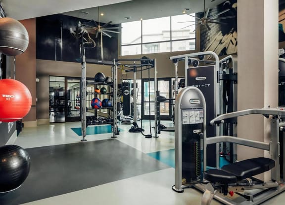 Gym Studio Featuring Adjustable Machines and Open-Use Workout Space