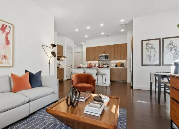 Open-Concept Floor Plan with Kitchen, Living Room, and Dining Area