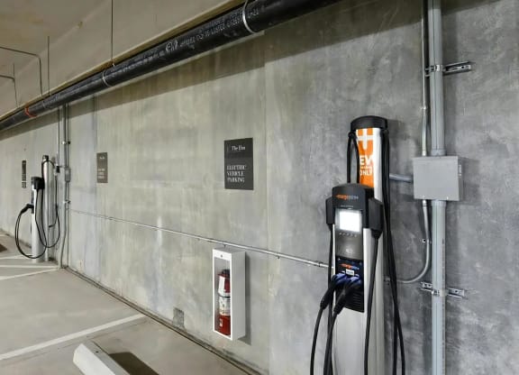 On-Site Electric Vehicle Charging Station with Reserved Parking