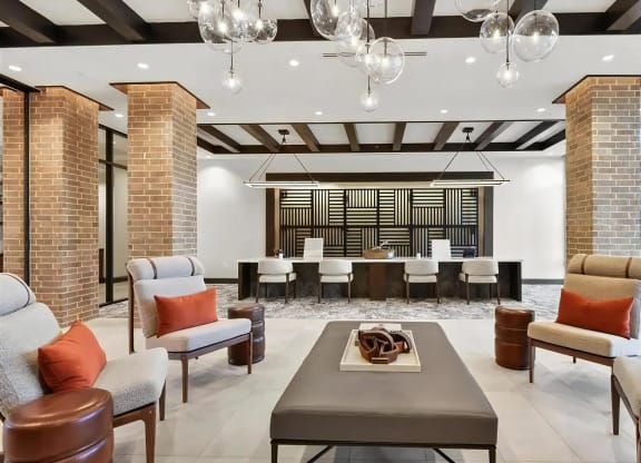 Clubhouse Lounge with Designer Furniture and Statement Lighting