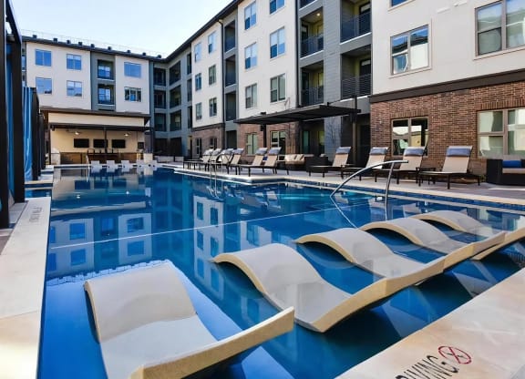 In-Pool Chaise Loungers for Relaxation and Sunbathing