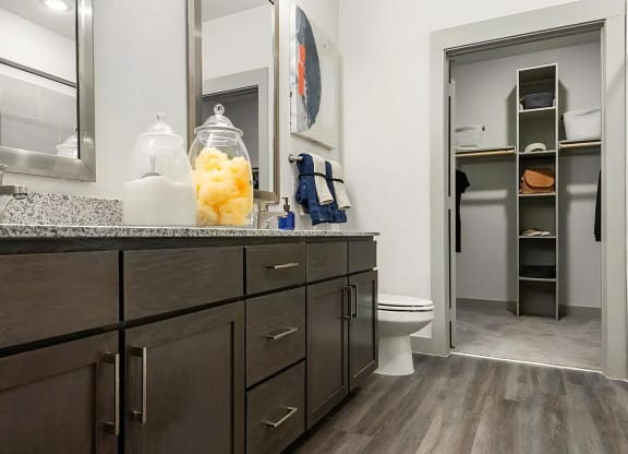 Spacious Bathroom Featuring Two Separate Mirrors Above Vanities