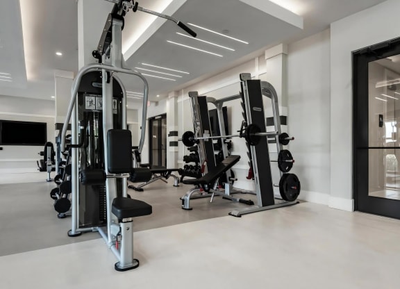Strength Training Area with Multi-Use Weight Machines