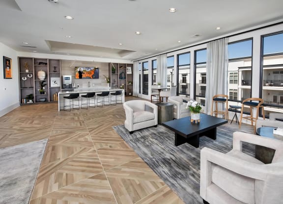 Resident Lounge with Courtyard View