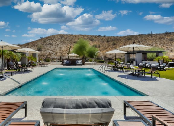 Mountainside Pool Resort Style Pool with Lounge Seating