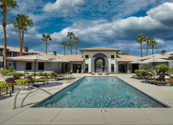Mountainside Pool Resort Style Pool with Lounge Seating