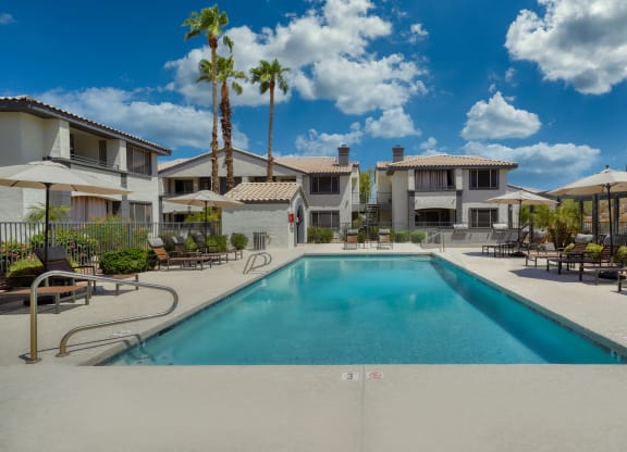 Mountainside Pool Resort Style Pool with Lounge Seating