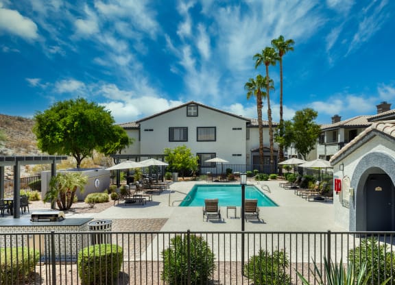 Mountainside Pool Resort Style Pool with Lounge Seating