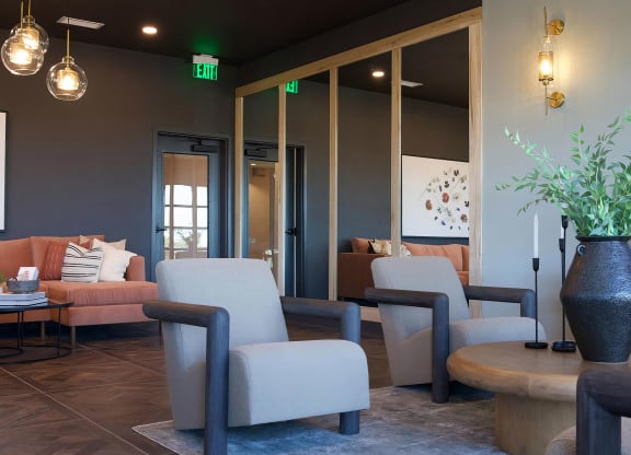 Cozy seating and mood lighting for intimate conversation or drinks at Novel Cary