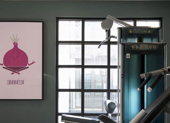 Modern exercise equipment and fitness area at Novel Cary