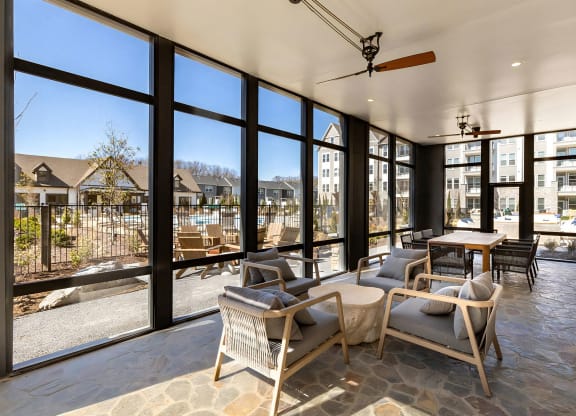 Screened porch with ample seating