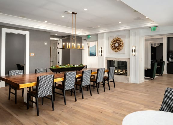 Resident Lounge with WiFi, TV, Fireplace and Seating