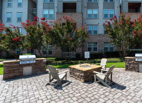 Outdoor Fire Pit and Grilling Area