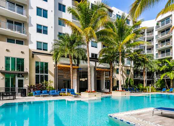 Resort style swimming pool at Pearl Flagler Village