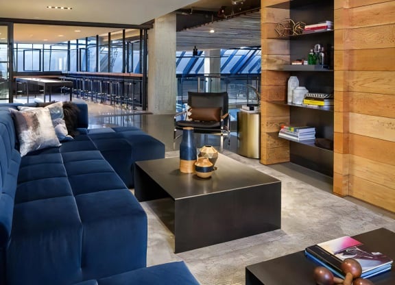 Lounge with Couch and Bar Seating