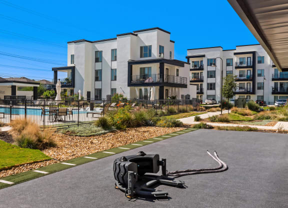 Modern Three-Story Apartment Buildings with Pool View at Rhythm Apartments