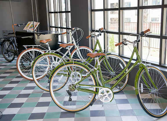 Convenient indoor bike storage at Novel Cary