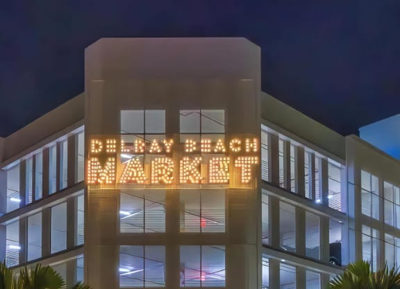 Local Market Destination with Bold Lit Sign Close to South of Atlantic