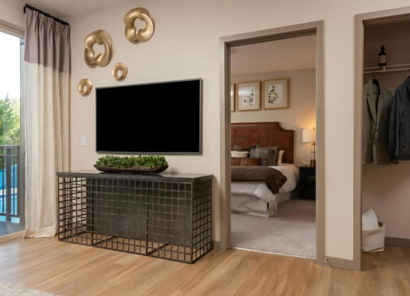 Living Room with Coat Closet