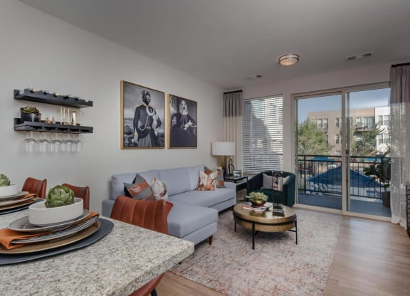 Living Room with Sliding Glass Patio Door