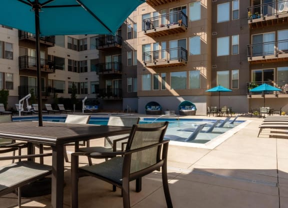 Outdoor Seating Surrounding Swimming Pool