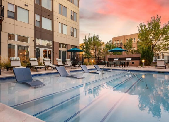 Swimming Pool with In Water Loungers