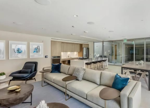 Lounge with Kitchen and Bar Seating