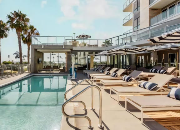 Swimming Pool with Chaise Loungers