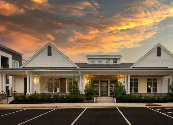 Front of Clubhouse at Sunset