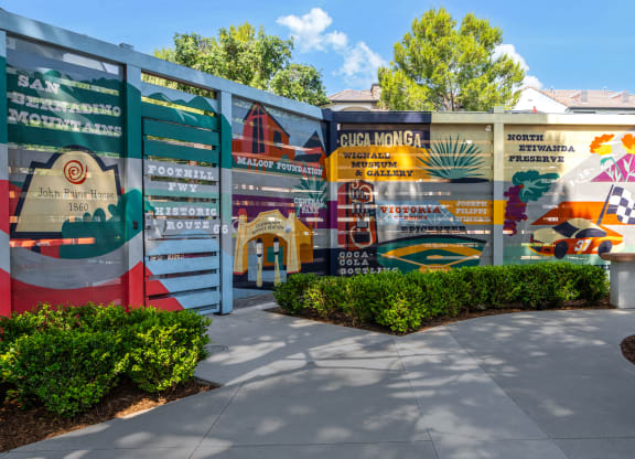 Colorful Local Landmark Mural Near Villas at the Gardens Highlights Historic Icons