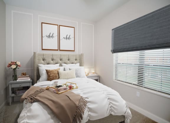 a bedroom with a bed and two night stands at Fairfax, Ohio, 43212