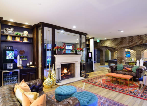 a living room filled with furniture and a fire place at Taylor House, Ohio, 43214