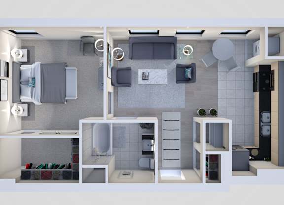 cass floor plan at Grand Wisconsin, Milwaukee, WI