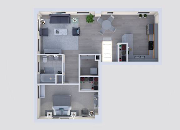Apartment rental information of floor plan Kenilworth at Grand Wisconsin, Milwaukee