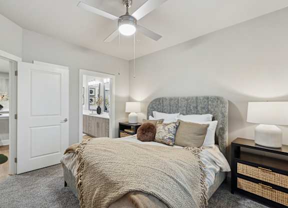 Bedroom With Ceiling Fan at The Beacon at 331 Apartments, Santa Rosa Beach, FL, 32459