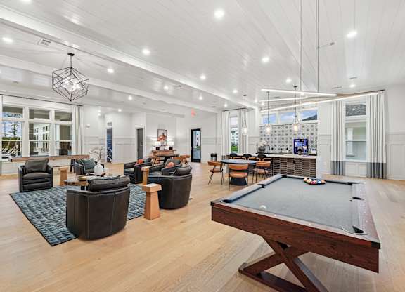 Clubroom With Billiards Table at The Beacon at 331 Apartments, Santa Rosa Beach, FL, 32459