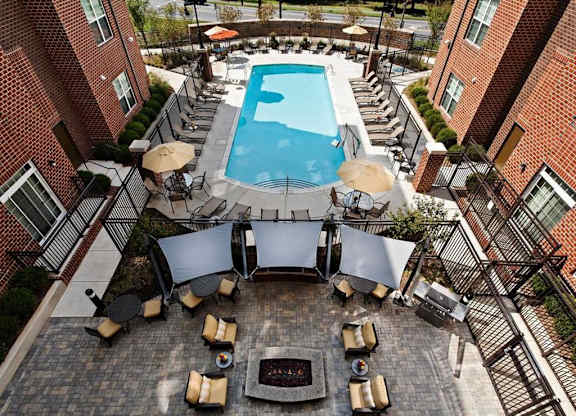 Aerial Pool View at Hidden Creek, Gaithersburg