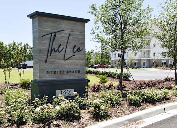 Property sign at The Leo Myrtle Beach, Myrtle Beach, SC.