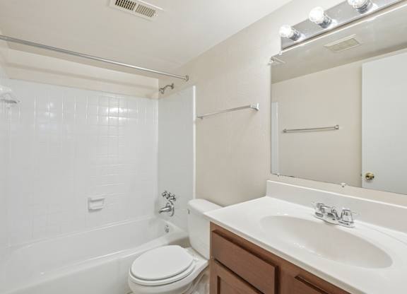 Primary Bathroom at The Groves Apartments, North Carolina, 27604