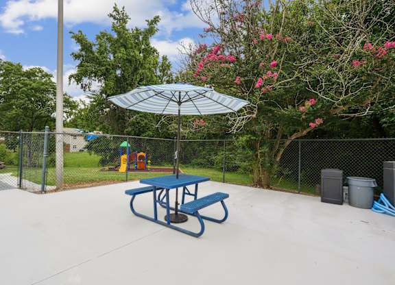 Blue Picnic Table at The Highlands Apartments, North Carolina