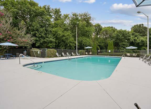 Large Pool Area at The Highlands Apartments, Charlotte, NC, 28217