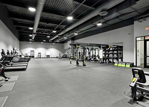 Gym with Exercise Equipment at The 600 Apartments, Birmingham, AL, 35203
