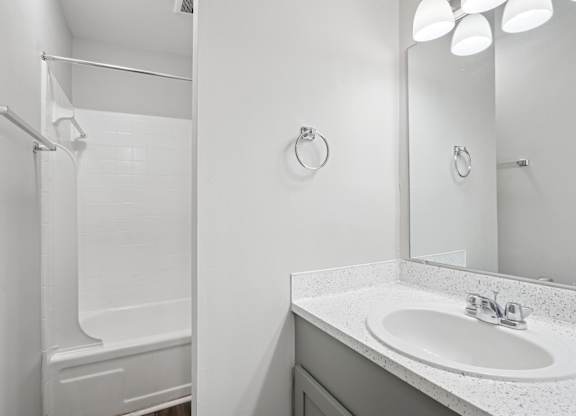 White Bathroom at The Highlands Apartments, Charlotte