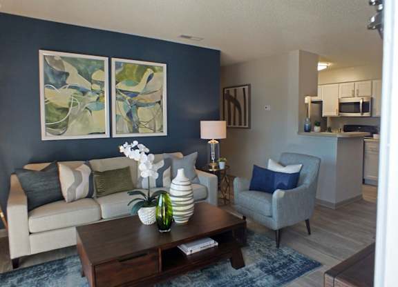 Living room at Viera Aiken Apartments in Aiken, SC, 29803.