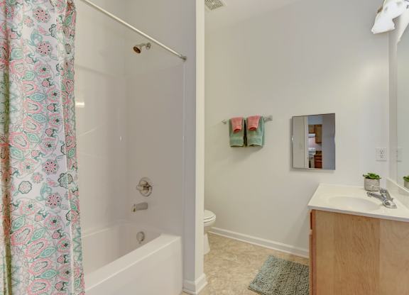 a bathroom with a shower and a sink and a toilet