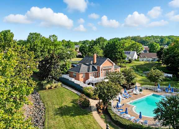 A house with a pool in the backyard.