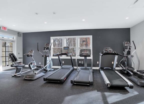 the gym is equipped with treadmills and other exercise equipment